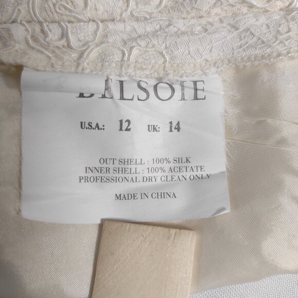 90s BELSOIE button front lace peplum top - Picture 10 of 10